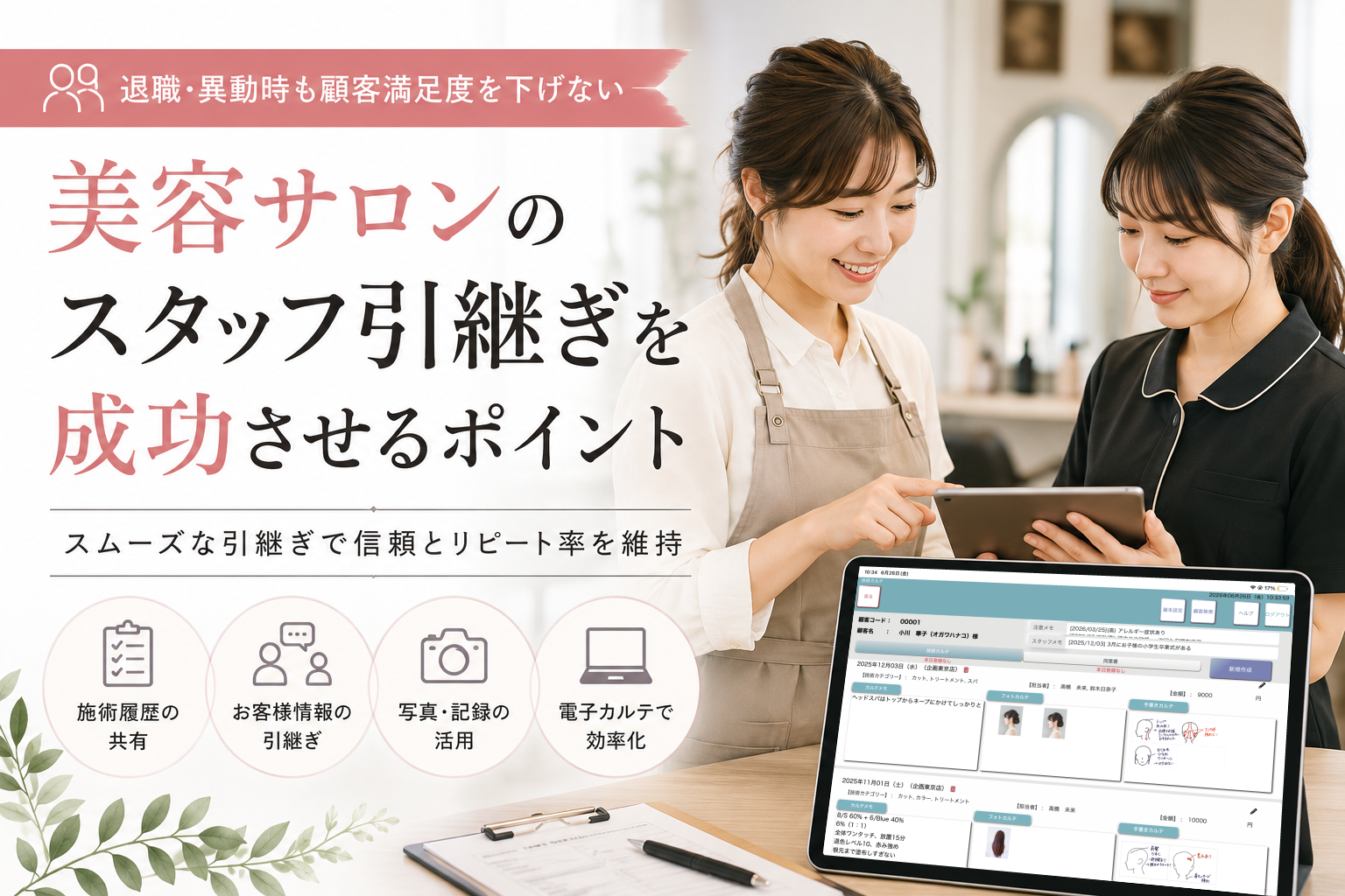 美容サロンのスタッフ引継ぎを成功させるポイント|顧客満足度を下げない方法